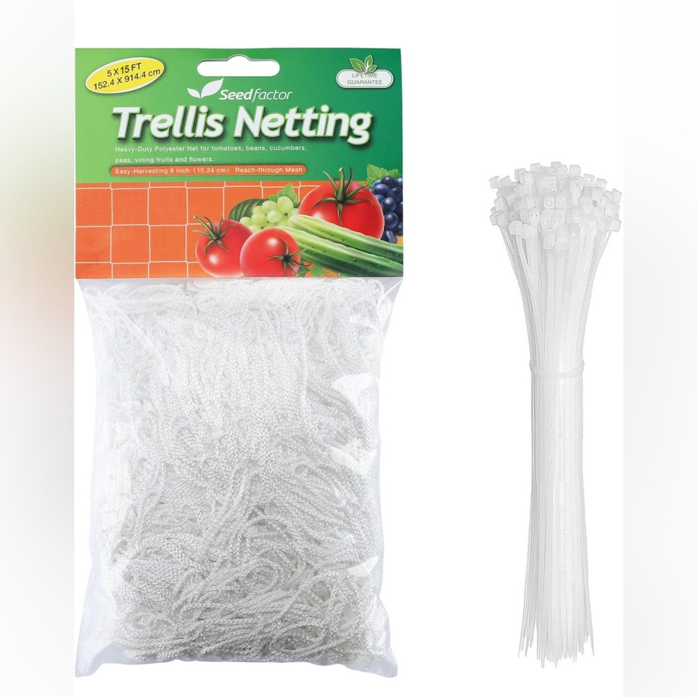 NWT Seedfactor 5 x 15 ft. Plant Trellis Netting